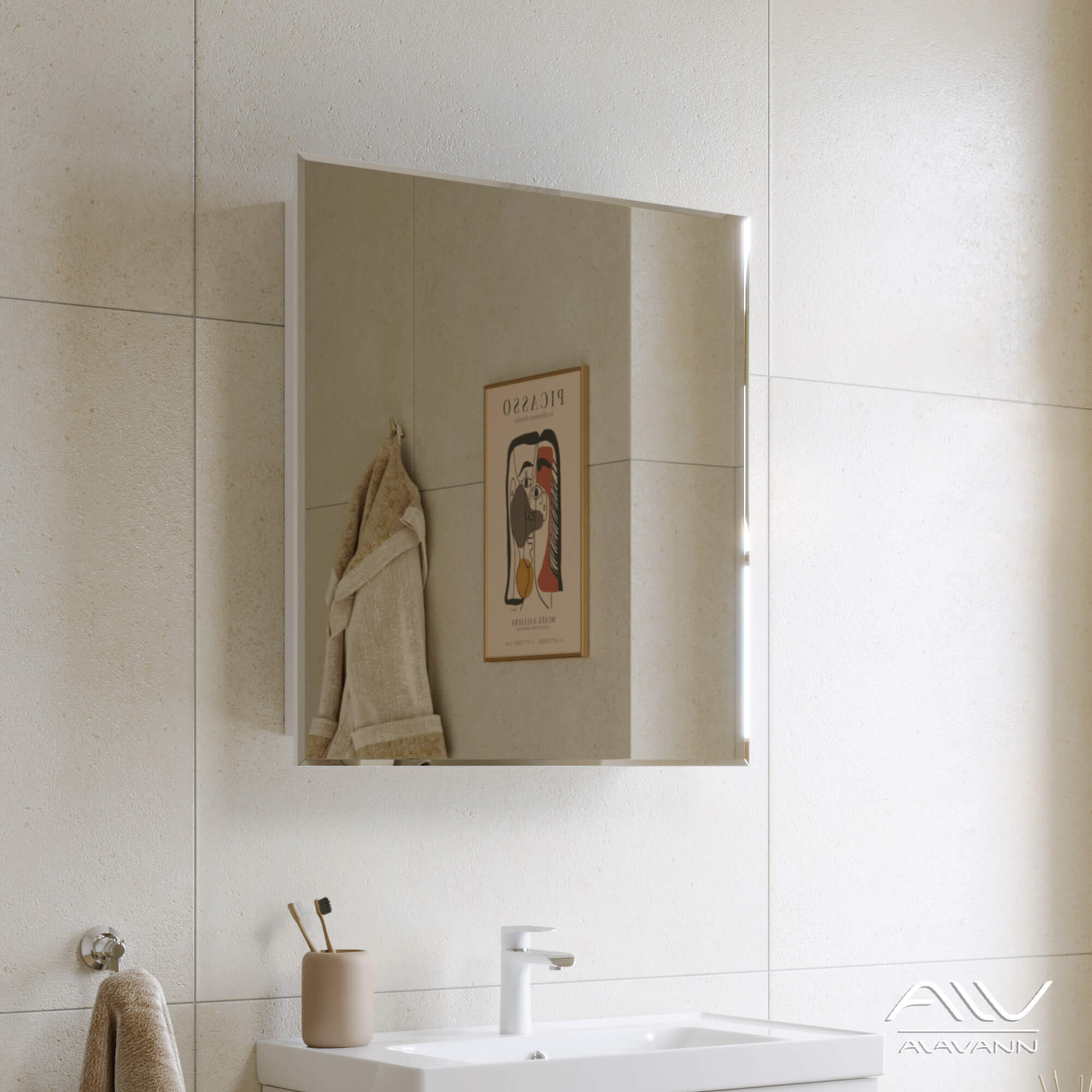 Зеркальный шкаф подвесной Alavann Paris 70 см ALV0285001 белый создать уют и комфорт, это просто!