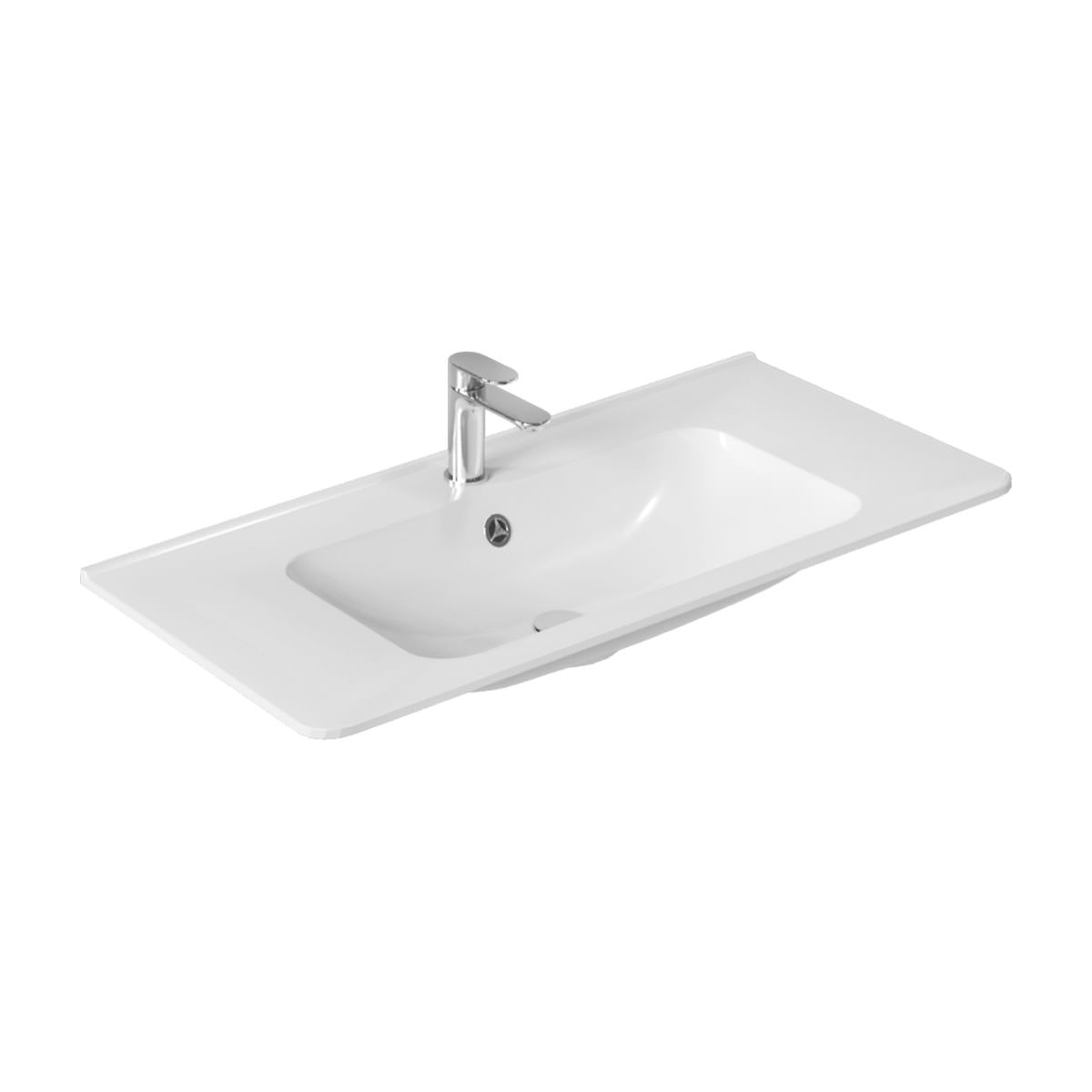 Раковина Vincea VCB-2VP100W 100 см из искусственного камня белая в 100Kran: Широкий выбор и доступные цены.