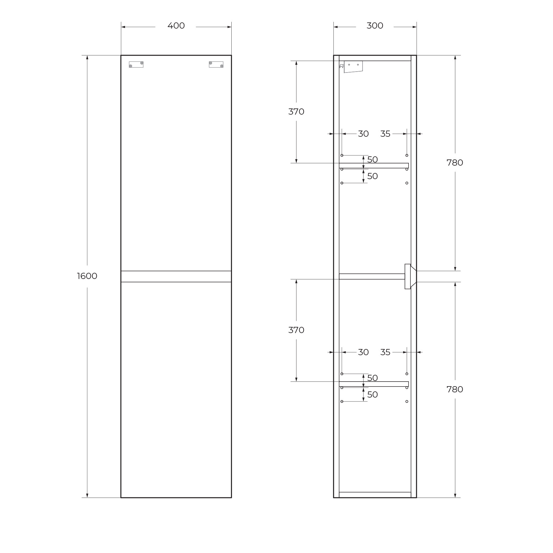 Пенал подвесной CEZARES 40 см MOLVENO-1600-2A-SC-NC Noce Chiaro в 100Kran: Широкий выбор и доступные цены.