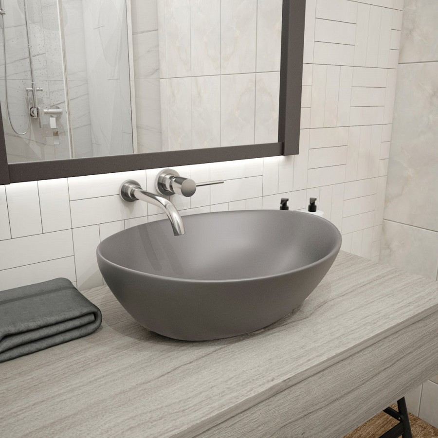 Раковина накладная Maretti Eleganza EN13NS87-985 41 см серая в 100Kran: Широкий выбор и доступные цены.