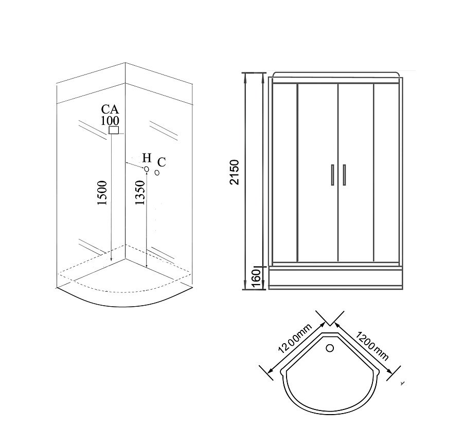 Душевая кабина Grossman GR242 120x120x215 см в 100Kran: Широкий выбор и доступные цены.