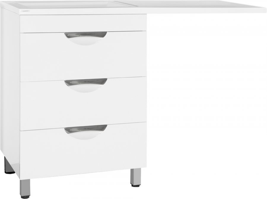 Тумба с раковиной напольная Style Line Жасмин 60 3 ящ. Умывальник Даллас 1200*480 белый ЛС-00000644 в 100Kran: Широкий выбор и доступные цены.