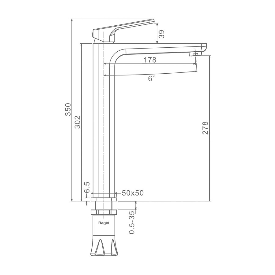 Смеситель для раковины Raglo R51.15.09 графит в 100Kran: Широкий выбор и доступные цены.