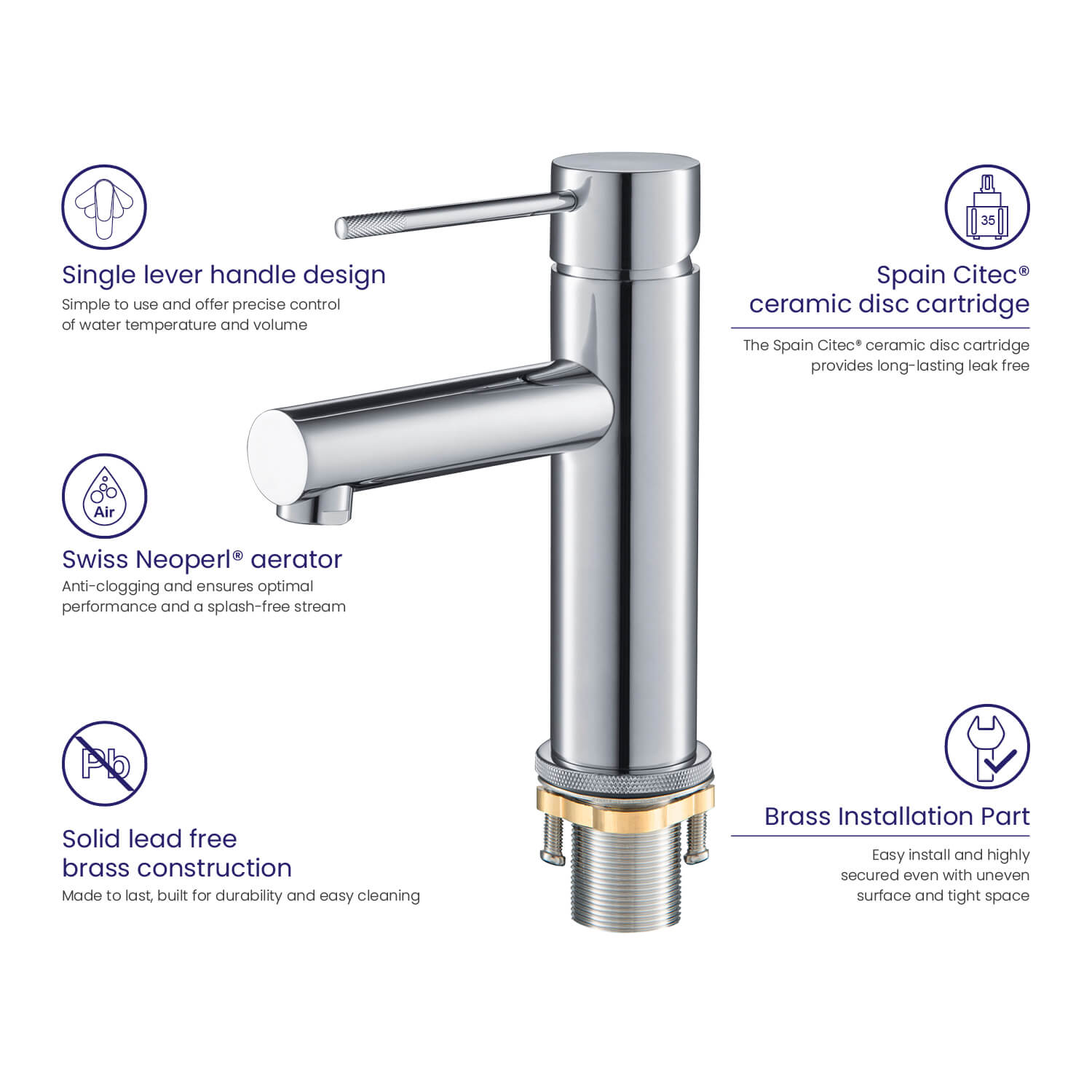 Смеситель для раковины TIMO Saona 2361/00F хром в 100Kran: Широкий выбор и доступные цены.