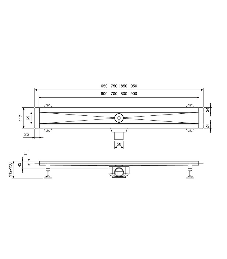 Душевой лоток Wonzon & Woghand WW-651600T-CR хром в 100Kran: Широкий выбор и доступные цены.