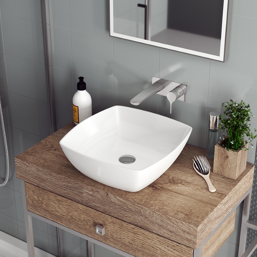 Раковина накладная Maretti Katrina KA13NS61-844 43 см белая в 100Kran: Широкий выбор и доступные цены.