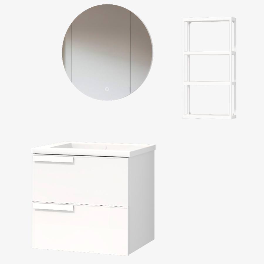 Тумба подвесная с раковиной Maxonor Pure Life SALON AMETHYST 58 см PL-MC01-58-WH белый глянец в 100Kran: Широкий выбор и доступные цены.
