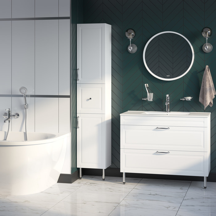 Тумба с раковиной напольная 100 см Oxford IDDIS OXF10W1i95K белая в 100Kran: Широкий выбор и доступные цены.