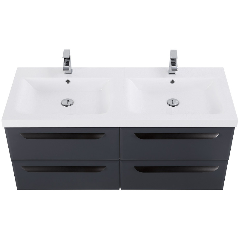 Тумба с раковиной подвесная CEZARES 120 см ECO-1200-4C-SO-2-GR-P Grafito в 100Kran: Широкий выбор и доступные цены.