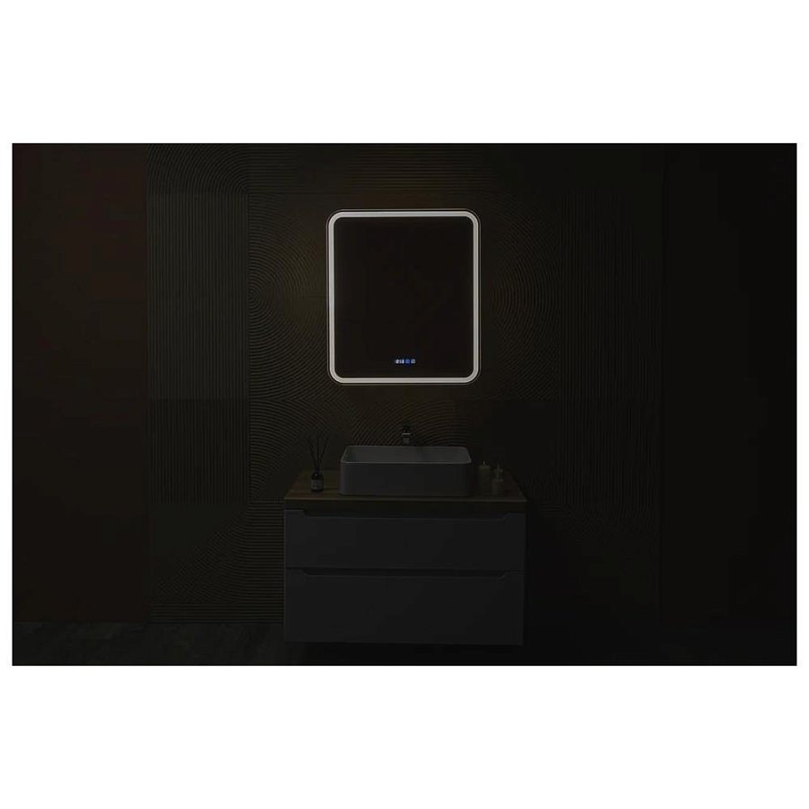 Зеркальный шкаф с подсветкой Silver Mirrors Фиджи 70 х 80 см - 3.2 LED-00002978 правый часы, ТХ, подогрев, сенсорный выключатель создать уют и комфорт, это просто!