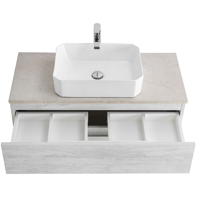 Тумба с раковиной подвесная CEZARES 120 см MOLVENO 46-120-2C-SO-LB Legno Bianco в 100Kran: Широкий выбор и доступные цены.