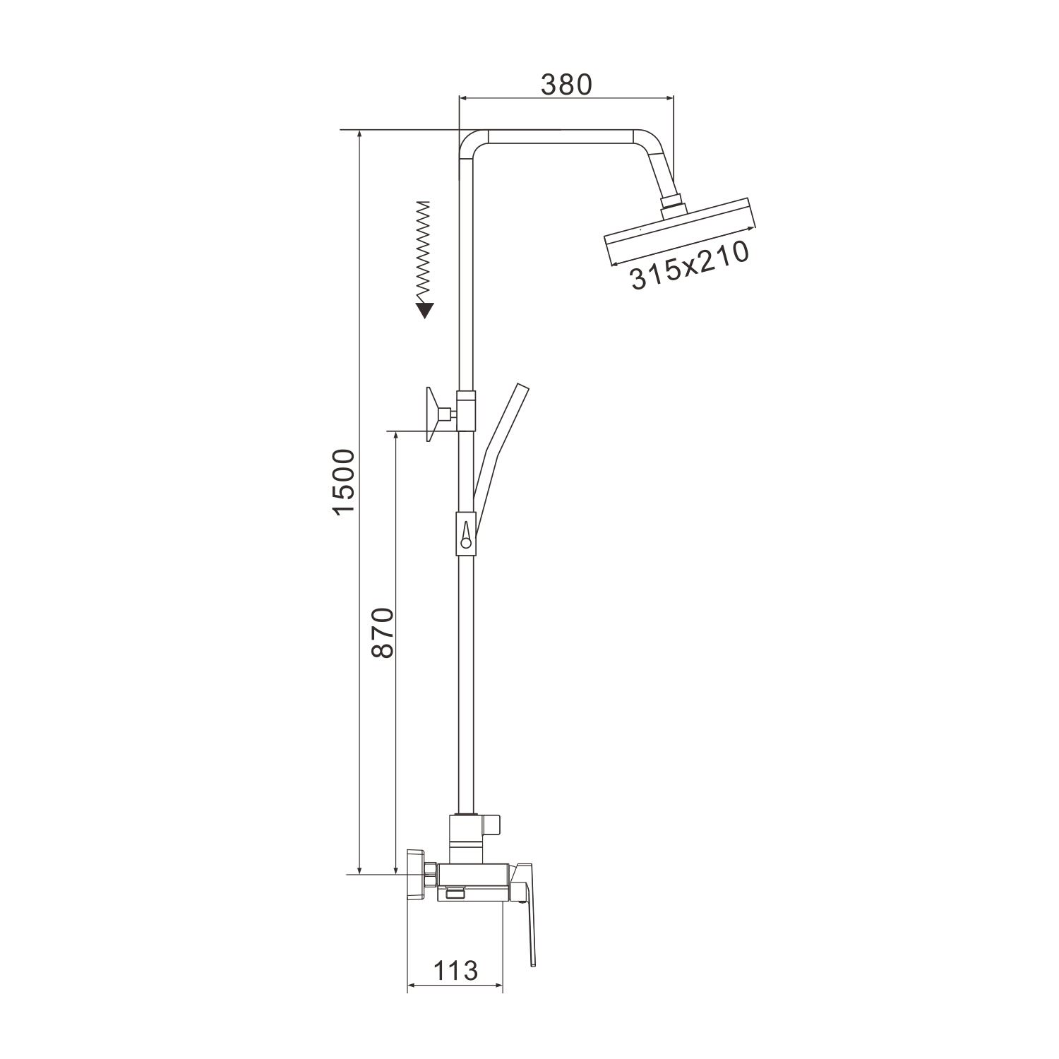 Душевая система Rose R1836H-6 черный в 100Kran: Широкий выбор и доступные цены.