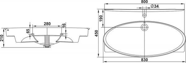 Раковина мебельная Керамин Санти 80 белая CDB00022945 в 100Kran: Широкий выбор и доступные цены.
