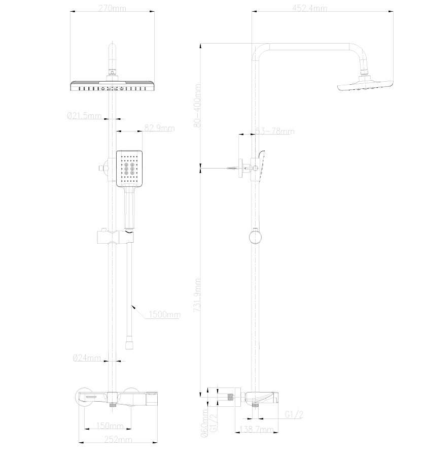 Душевая система Wonzon & Woghand WW-AE33110-CR хром в 100Kran: Широкий выбор и доступные цены.