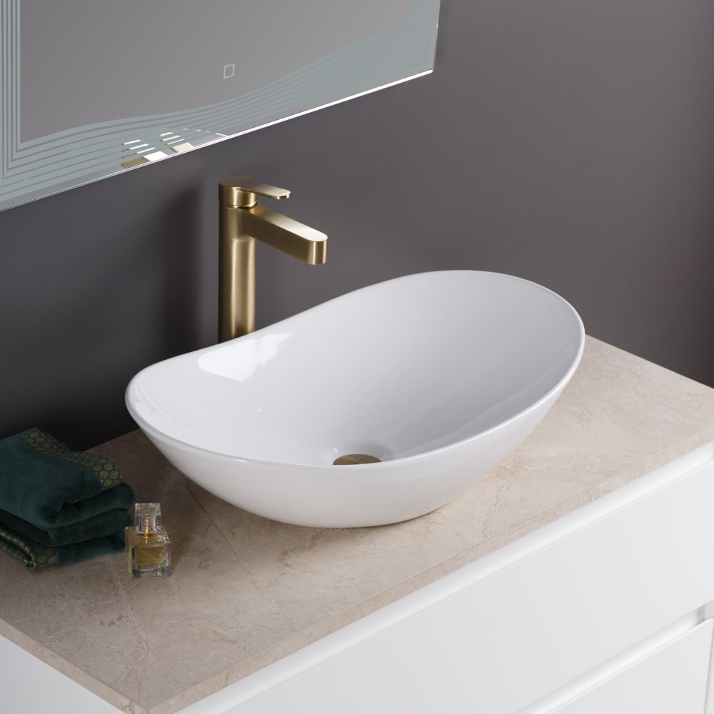 Накладная раковина BelBagno BB1404 60,5  см белая глянцевая в 100Kran: Широкий выбор и доступные цены.
