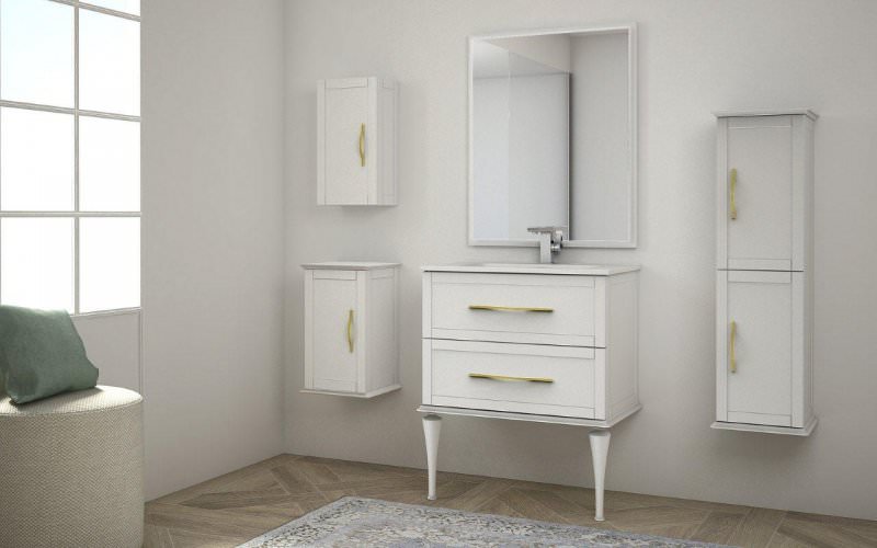 Тумба с раковиной подвесная CEZARES 75 см TIFFANY 54948 Bianco Opaco в 100Kran: Широкий выбор и доступные цены.