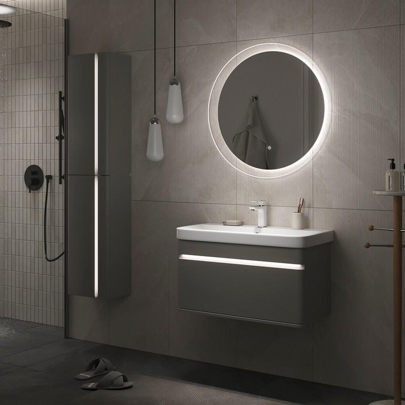 Тумба под раковину подвесная EQUIL Элеганте 80.1Я/Elegante 80.1Y tpELGNT80.1Y (9595)-25.27 амарок/ белая в 100Kran: Широкий выбор и доступные цены.