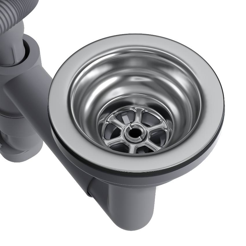 Сифон для кухонной мойки с выпуском Reflexion Arno RX3001SS полированная сталь в 100Kran: Широкий выбор и доступные цены.