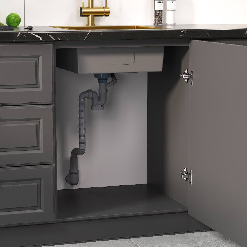 Сифон для кухонной мойки с выпуском Reflexion Arno RX3001SS полированная сталь в 100Kran: Широкий выбор и доступные цены.