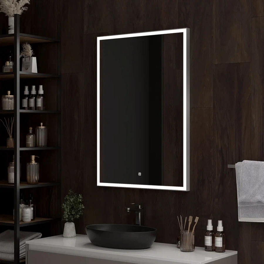 Зеркало с подсветкой Континент Frame silver standart 700x1000 ЗЛП2114 100Kran: Широкий выбор и доступные цены.