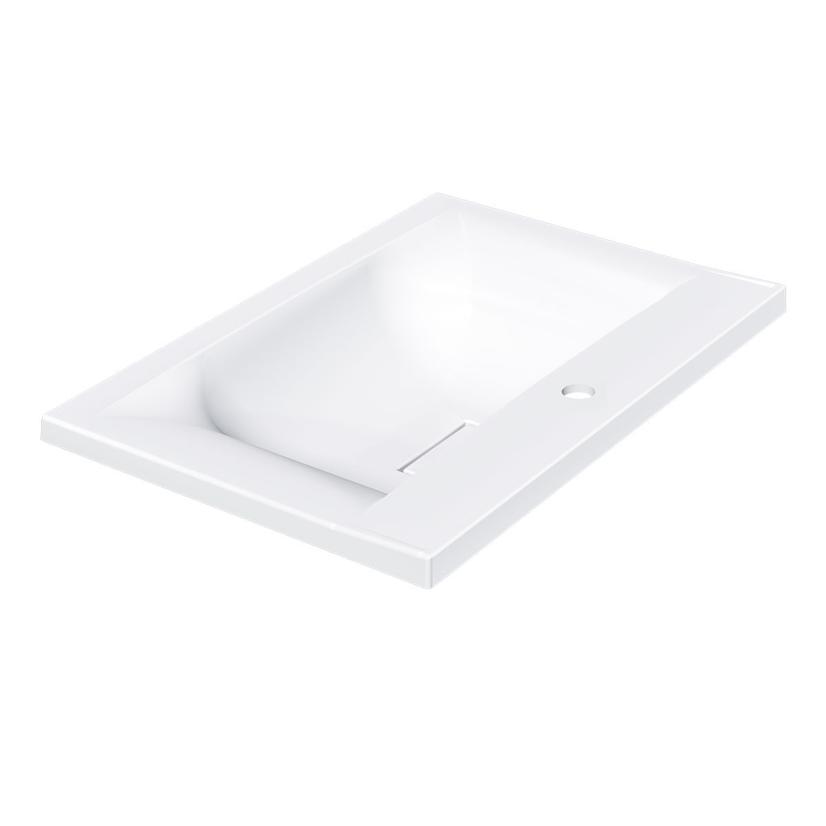 Раковина Vincea VCB-3M650W 65 из искусственного камня цвет белый в 100Kran: Широкий выбор и доступные цены.