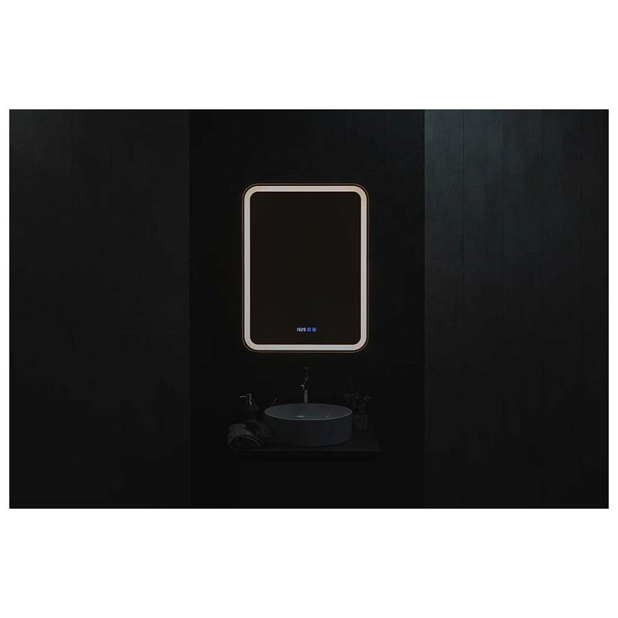 Зеркальный шкаф с подсветкой Silver Mirrors Фиджи-Антрацит 60 х 80 см - 3.2 LED-00003044 левый часы, ТХ, подогрев, сенсорный выключатель создать уют и комфорт, это просто!
