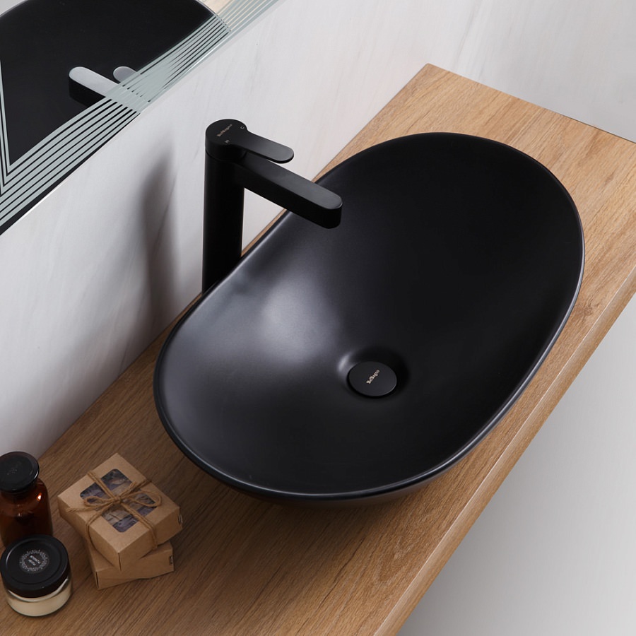 Накладная раковина BelBagno BB1404-H301 60,5  см черная матовая в 100Kran: Широкий выбор и доступные цены.