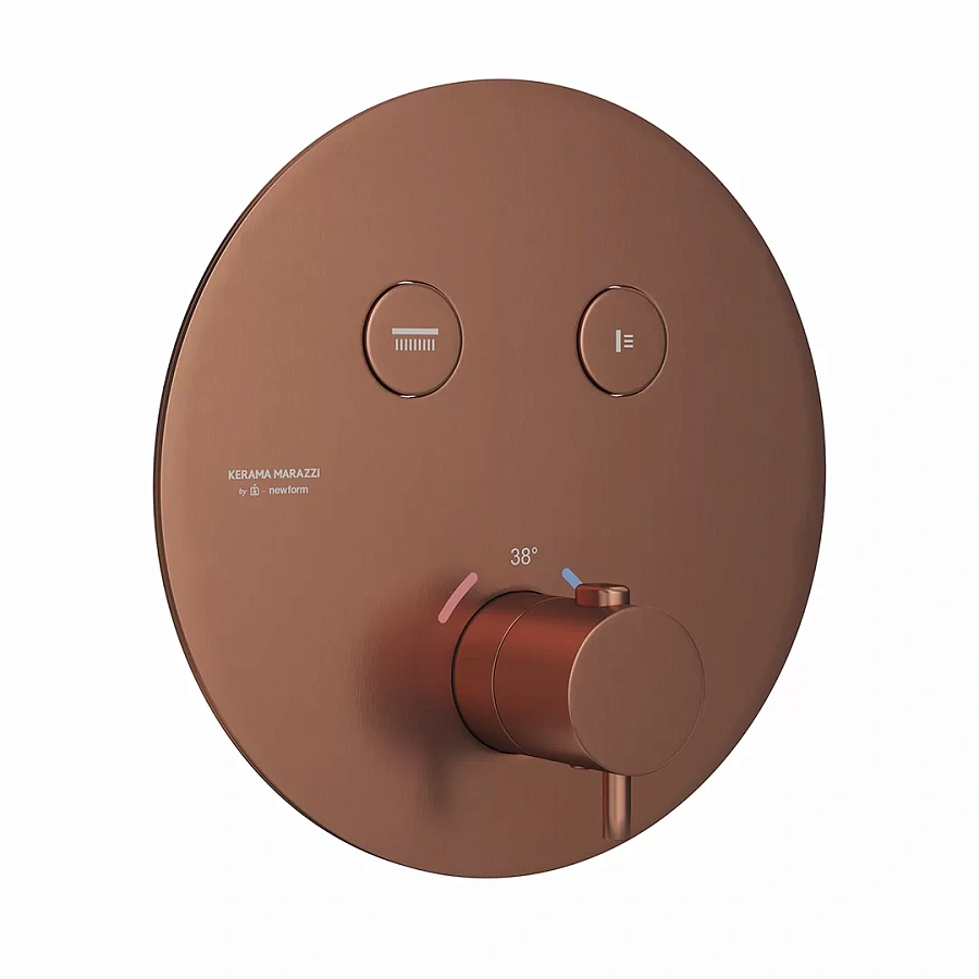 Смеситель для ванны и душа с термостатом Kerama Marazzi  ETERNA 70426EXKM.59.067 брашированная медь в 100Kran: Широкий выбор и доступные цены.