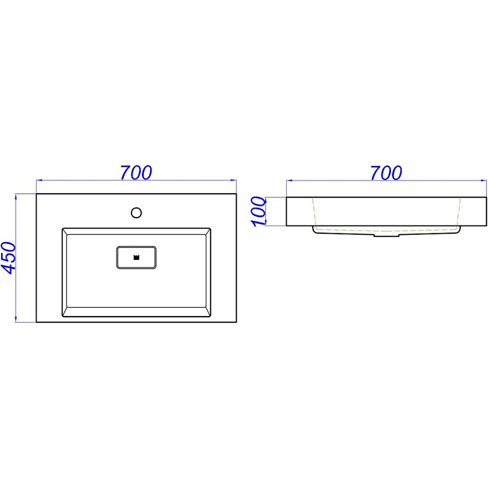 Раковина мебельная Aqwella Toledo 700 Tol.07.04.D белая в 100Kran: Широкий выбор и доступные цены.