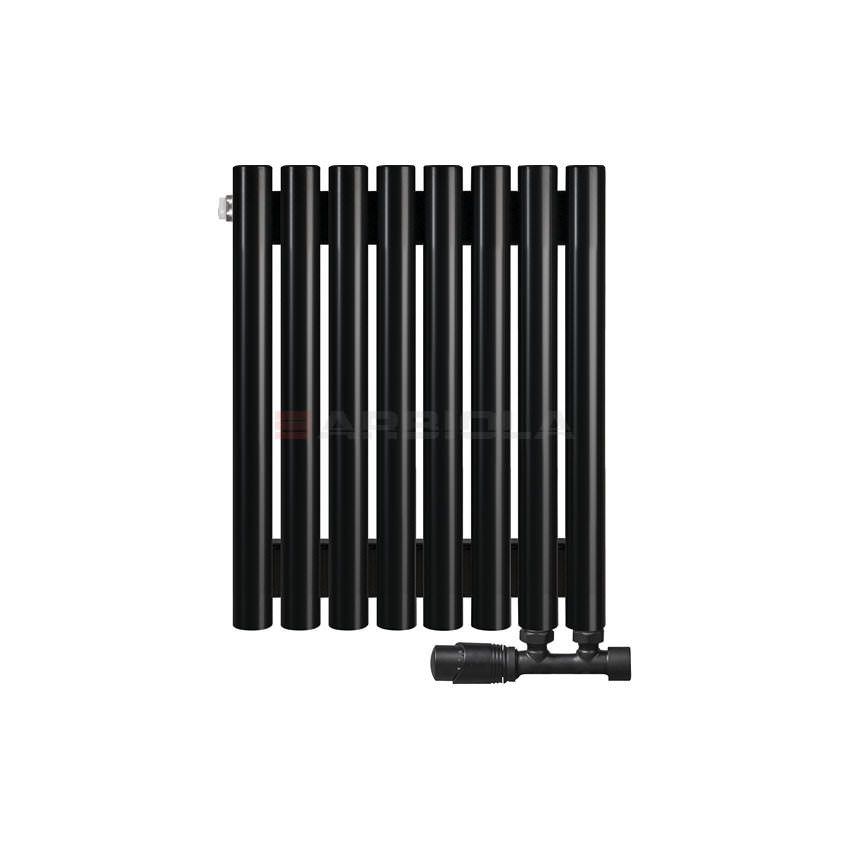 Вертикальный радиатор с нижним подключением Arbiola Iris V 108505 39,2 х 60 см черный матовый ral 9005 от интернет-магазина сантехники 100Kran!