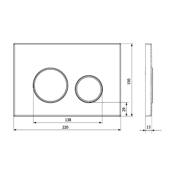 Клавиша смыва Veconi Round Design VFRD004BLG черный в 100Kran: Широкий выбор и доступные цены.