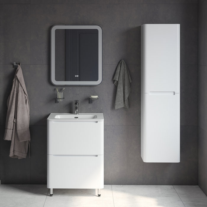 Тумба с раковиной напольная 60 см Edifice IDDIS EDI60WFi95K белая в 100Kran: Широкий выбор и доступные цены.