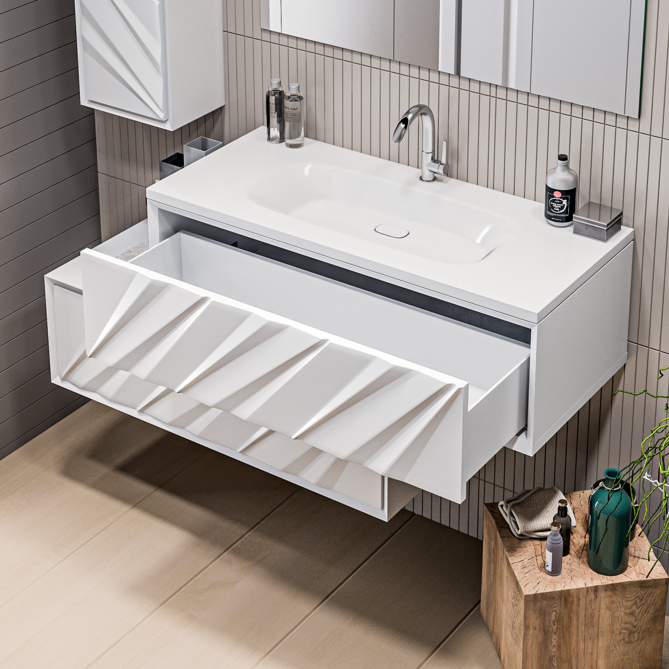 Тумба под раковину подвесная 1Marka Glace 100П 1 в.я. White (верх) У73575 в 100Kran: Широкий выбор и доступные цены.