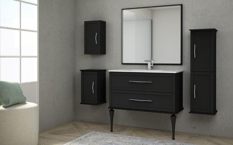 Тумба с раковиной подвесная CEZARES 100 см TIFFANY 54952 Nero Grafite в 100Kran: Широкий выбор и доступные цены.