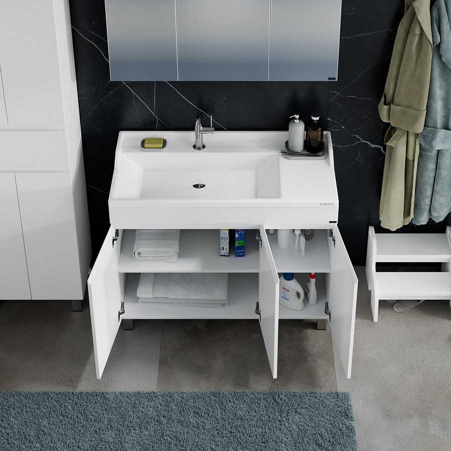 Тумба под раковину напольная СаНта Марс 100 см 700297 белая в 100Kran: Широкий выбор и доступные цены.