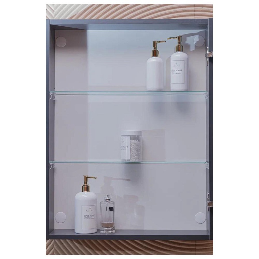Зеркальный шкаф с подсветкой Silver Mirrors Фиджи-Антрацит Flip 60 х 80 см  LED-00003042 ИК бесконтактный сенсор создать уют и комфорт, это просто!