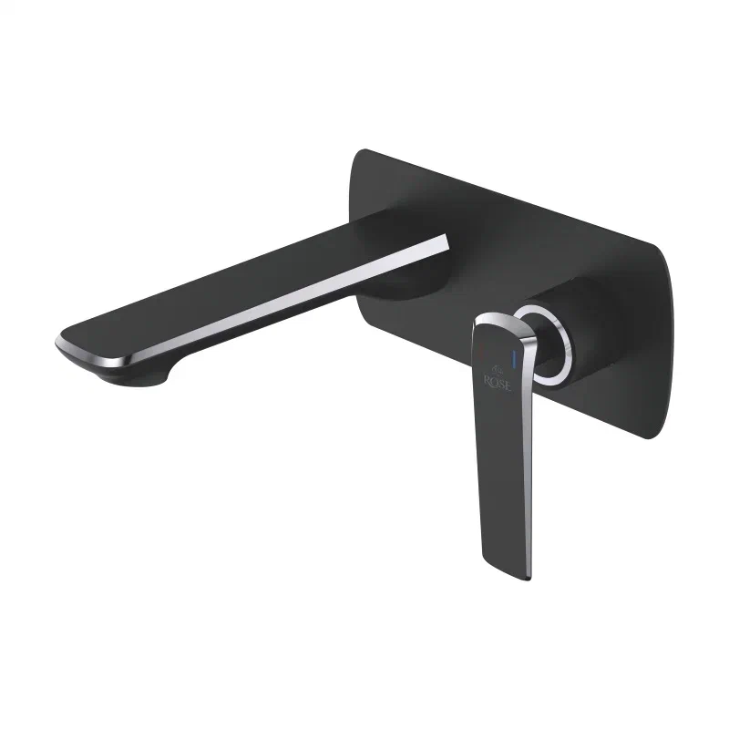 Смеситель для раковины встраиваемый Rose R13H R1341H черный в 100Kran: Широкий выбор и доступные цены.