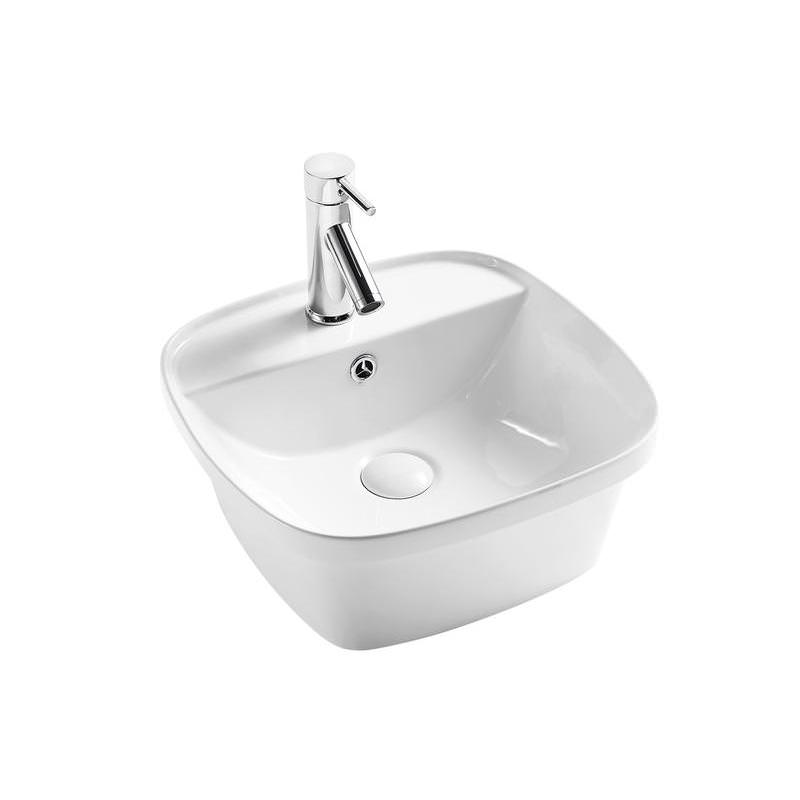 Раковина накладная D&K Quadro 43 см DT1510916 белая в 100Kran: Широкий выбор и доступные цены.