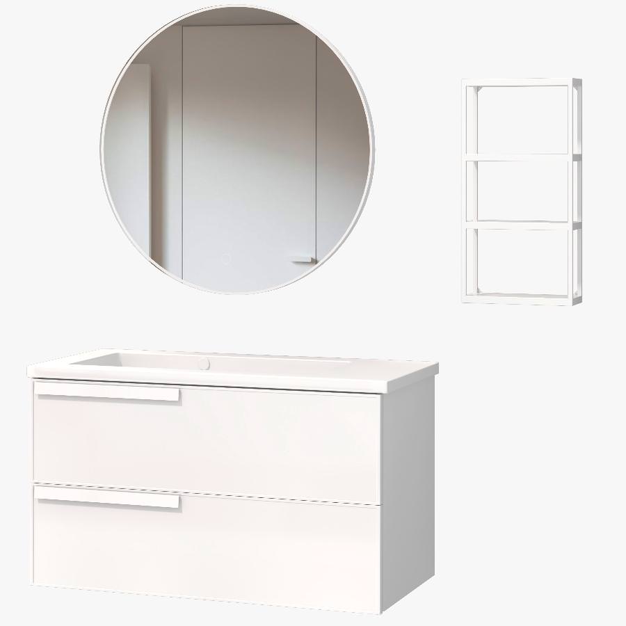Тумба подвесная с раковиной Maxonor Pure Life SALON AMETHYST 98 см PL-MC01-98-WH белый глянец в 100Kran: Широкий выбор и доступные цены.