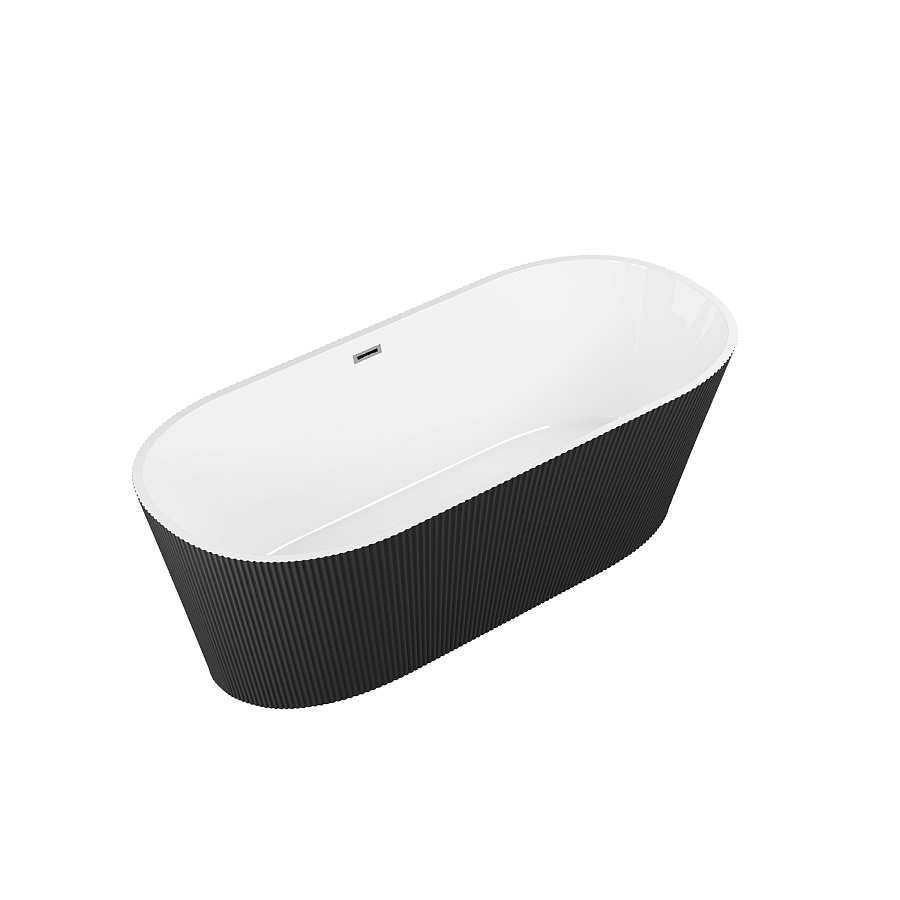 Ванна отдельностоящая Grossman Forta GR-27021MB 170х75х58 см черный/белый матовый в 100Kran: Широкий выбор и доступные цены.