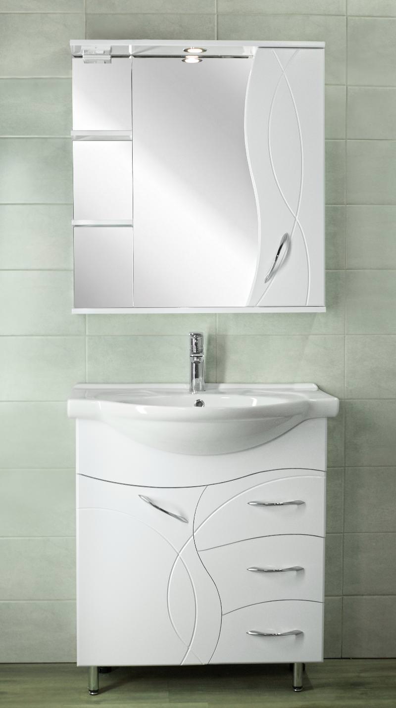 Тумба под раковину напольная Style Line  Амелия 75 3 ящ.  белый ЛС-00002281 в 100Kran: Широкий выбор и доступные цены.