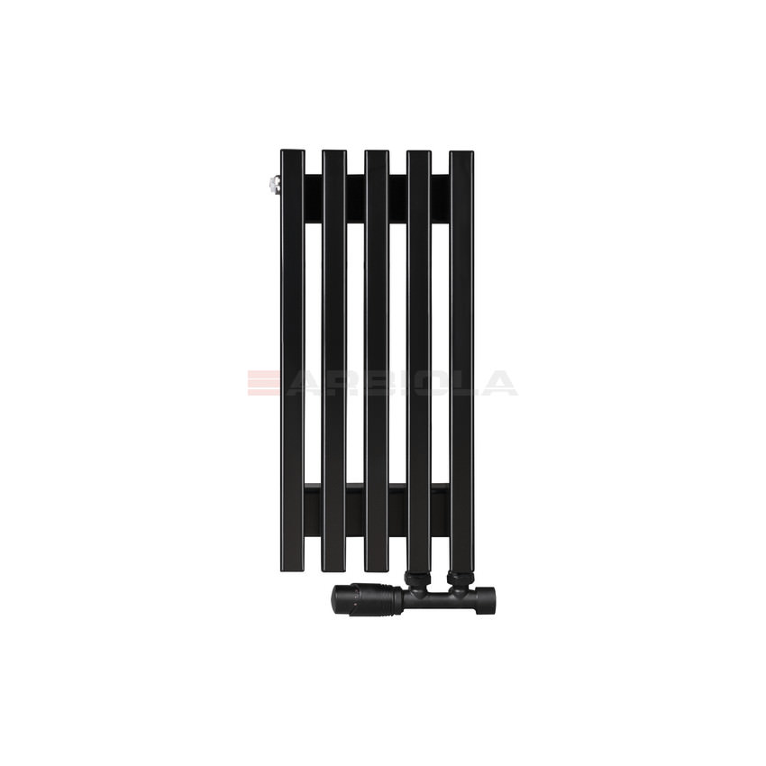 Вертикальный радиатор с нижним подключением Arbiola Compact V 101997 23 х 60 см Черный от интернет-магазина сантехники 100Kran!