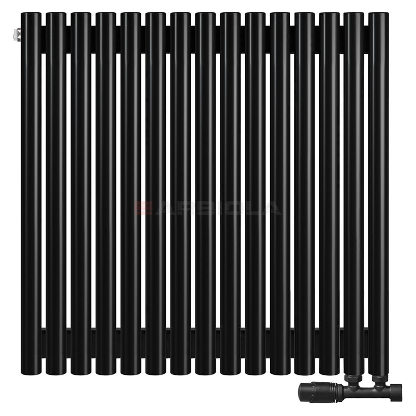 Вертикальный радиатор с нижним подключением Arbiola Iris V 108745 74,2 х 75 см черный матовый ral 9005 от интернет-магазина сантехники 100Kran!