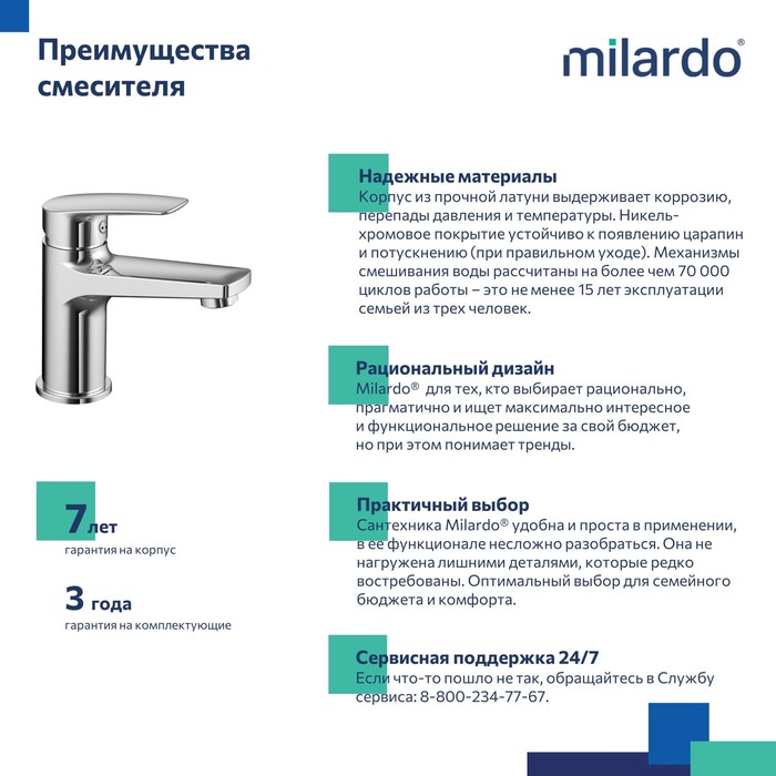 Смеситель для умывальника Niagara Milardo NIASB00M01 хром в 100Kran: Широкий выбор и доступные цены.