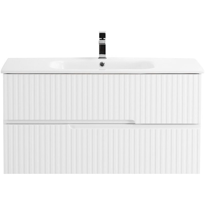 Тумба с раковиной подвесная CEZARES 80 см DUET-800-2C-SO-BL Bianco Lucido в 100Kran: Широкий выбор и доступные цены.