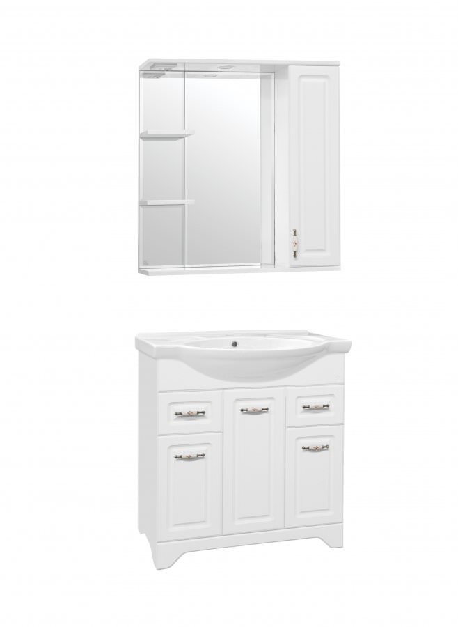 Тумба под раковину напольная  Style Line Олеандр-2 75 2ящ. белый ЛС-00000048 в 100Kran: Широкий выбор и доступные цены.