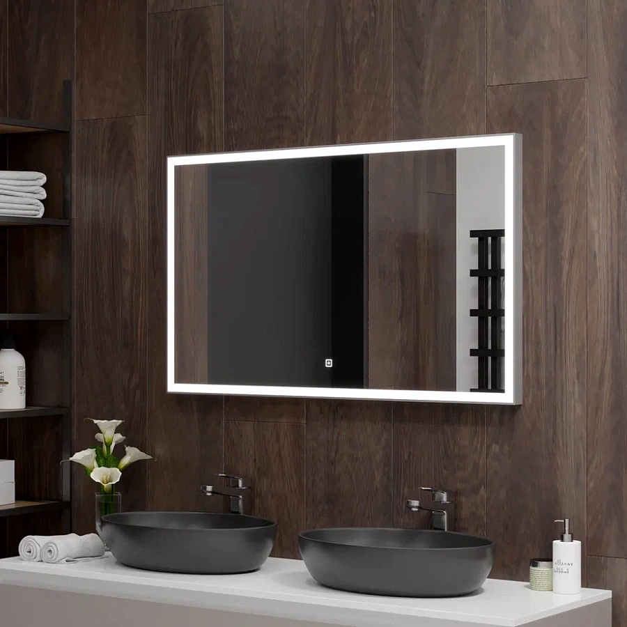 Зеркало с подсветкой Континент Frame silver standart 1000x700 ЗЛП83 100Kran: Широкий выбор и доступные цены.