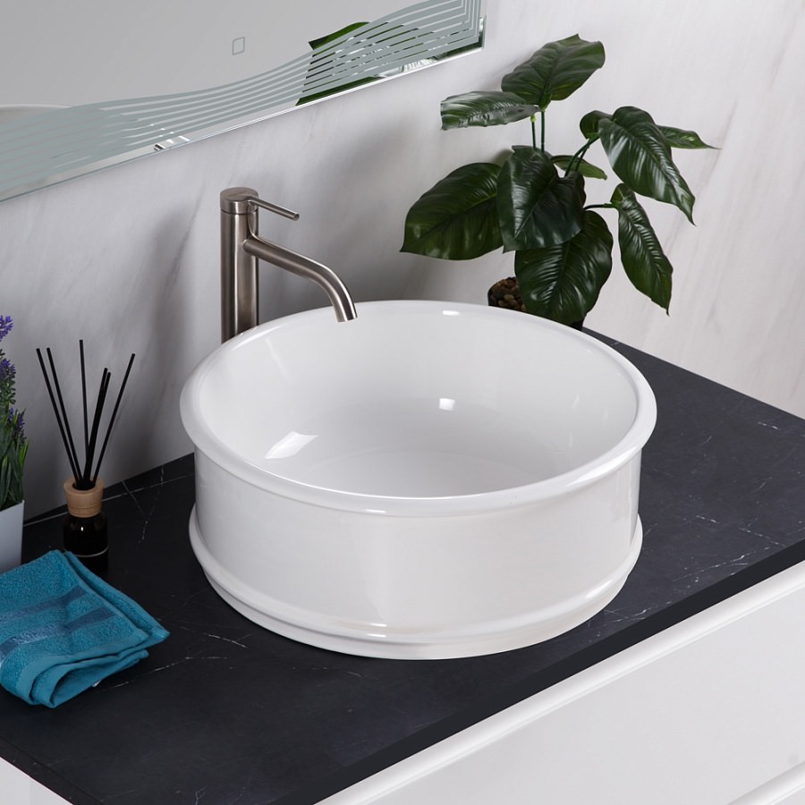 Накладная раковина BelBagno BB1383 45,5  см белая глянцевая в 100Kran: Широкий выбор и доступные цены.