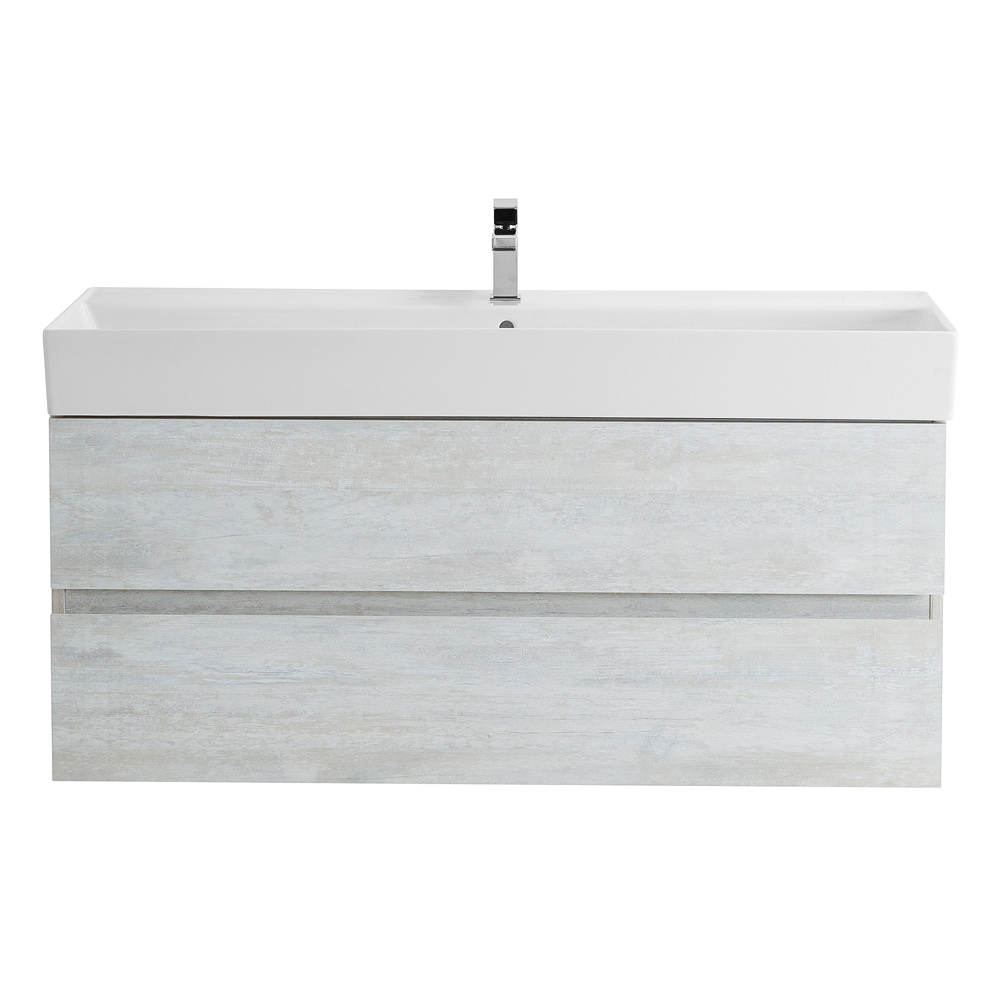 Тумба с раковиной подвесная CEZARES 120 см MOLVENO 46-120-2C-SO-LB Legno Bianco в 100Kran: Широкий выбор и доступные цены.